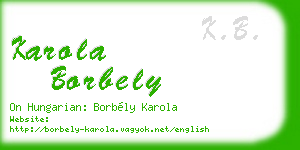 karola borbely business card
