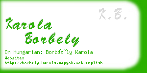 karola borbely business card